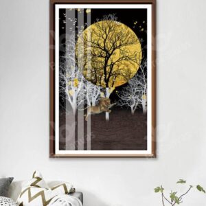 Tranh Sư Tử Dưới Ánh Trăng BRO3330