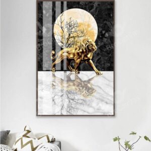 Tranh Sư Tử Dưới Ánh Trăng BRO3336