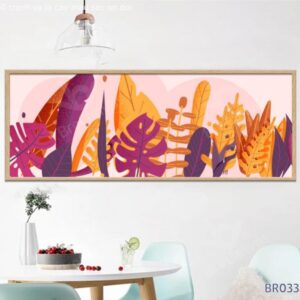 Tranh Vẽ Lá Cây Màu Sắc Nhiệt Đới BRO3350