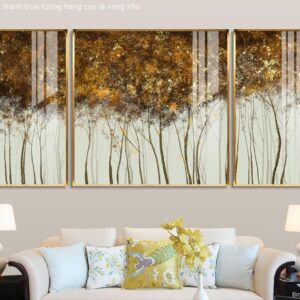 Tranh Trừu Tượng Hàng Cây Lá Vàng Khô BRO3481