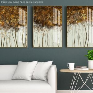 Tranh Trừu Tượng Hàng Cây Lá Vàng Khô BRO3482