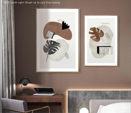 Tranh Nghệ Thuật Lá Cây Trừu Tượng BRO3543
