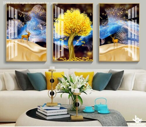 Tranh Nghệ Thuật Tuần Lộc Vàng BRO3599
