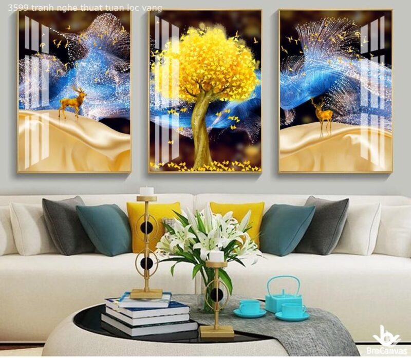 Tranh Nghệ Thuật Tuần Lộc Vàng BRO3599