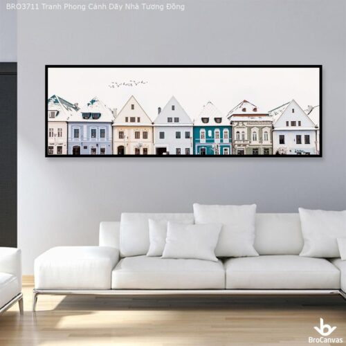 BRO3711 Tranh Phong Cảnh Dãy Nhà Tương Đồng