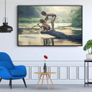 BRO4119 Tranh Hân Hoan Nở Nụ Cười Niềm Rộn Ràng Con Suối