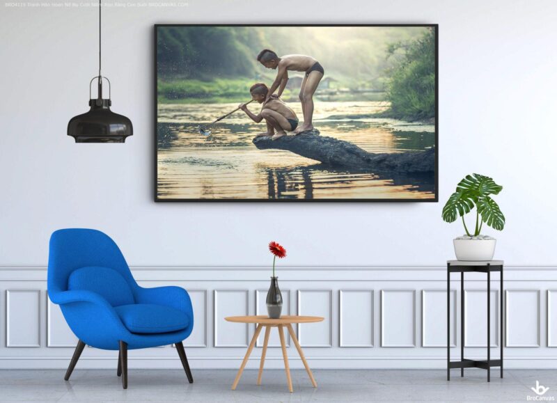 BRO4119 Tranh Hân Hoan Nở Nụ Cười Niềm Rộn Ràng Con Suối