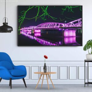 BRO4145 Tranh Cây Cầu Trường Tiền Trong Đêm