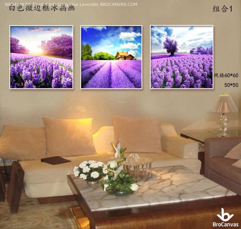 BRO4149 Bộ Tranh Cánh Đồng Hoa Lavender