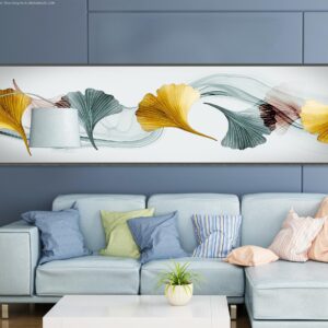 BRO4215 Tranh Lá Cây Ngân Hạnh Trôi Theo Dòng Nước