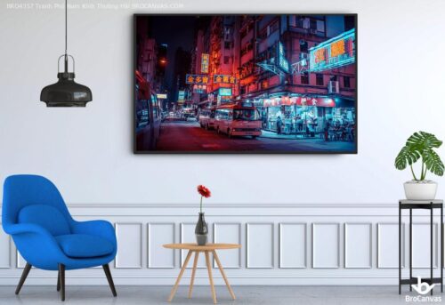 BRO4357 Tranh Phố Nam Kinh Thưởng Hải
