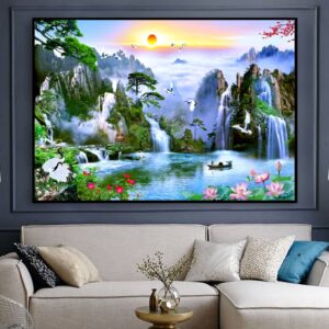 BRO5322 Tranh Canvas Sơn Thủy Hữu Tình Phong Cảnh Đẹp Treo Tường