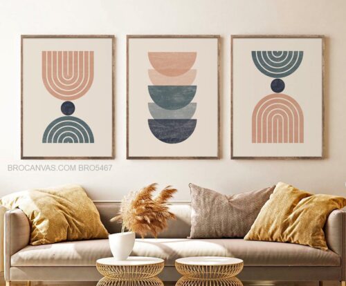 BRO5467 Tranh Canvas Hình Khối Tối Giản Phong Cách Minimalism Trang Trí