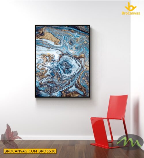 BRO5636 Tranh Canvas Trừu Tượng Nghệ Thuật Và Nhũ Vàng
