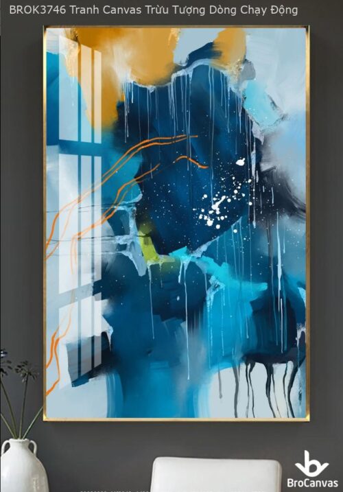 BROK3746 Tranh Canvas Trừu Tượng Dòng Chạy Động