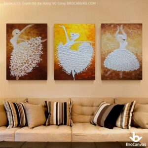 BROK3771 Tranh Bộ Ba Nàng Vũ Công