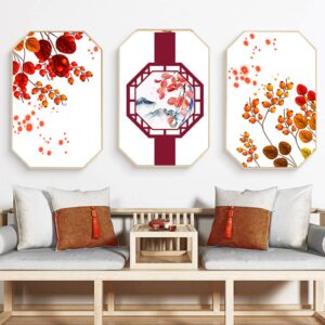 BROP4838 Bộ Tranh Trang Trí Phong Cánh Trung Hoa