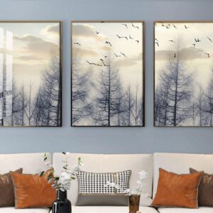 BROS5187 Tranh Canvas Phong Cảnh Rừng Thông Mùa Đông