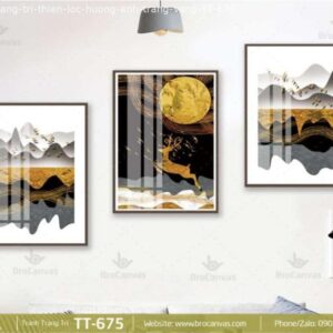 Tranh Trang Trí Phong Thủy Thiên Lôc Hướng Ánh Trăng Vàng TT-675