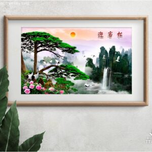 Tranh Chim Hạc Trên Cây Tùng TT-1834