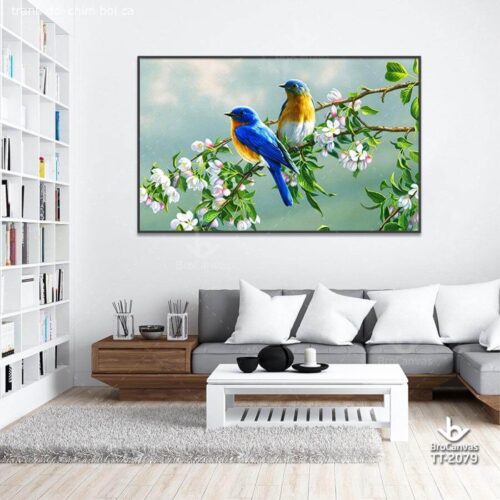 Tranh Đôi Chim Xanh Miền Đông TT-2079