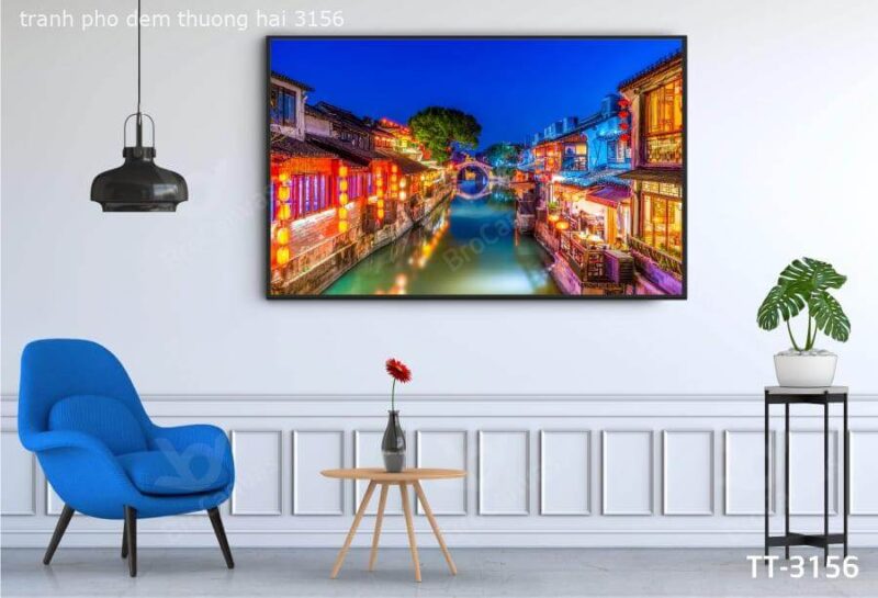 Tranh Phố Đêm Thượng Hải TT-3156