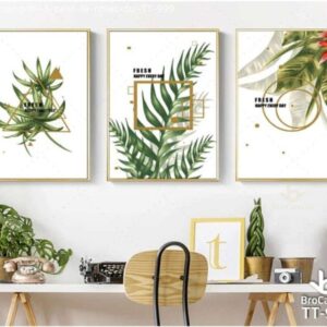 Tranh Trang Trí 3 Cành Lá Nhiệt Đới Nghệ Thuật TT-999