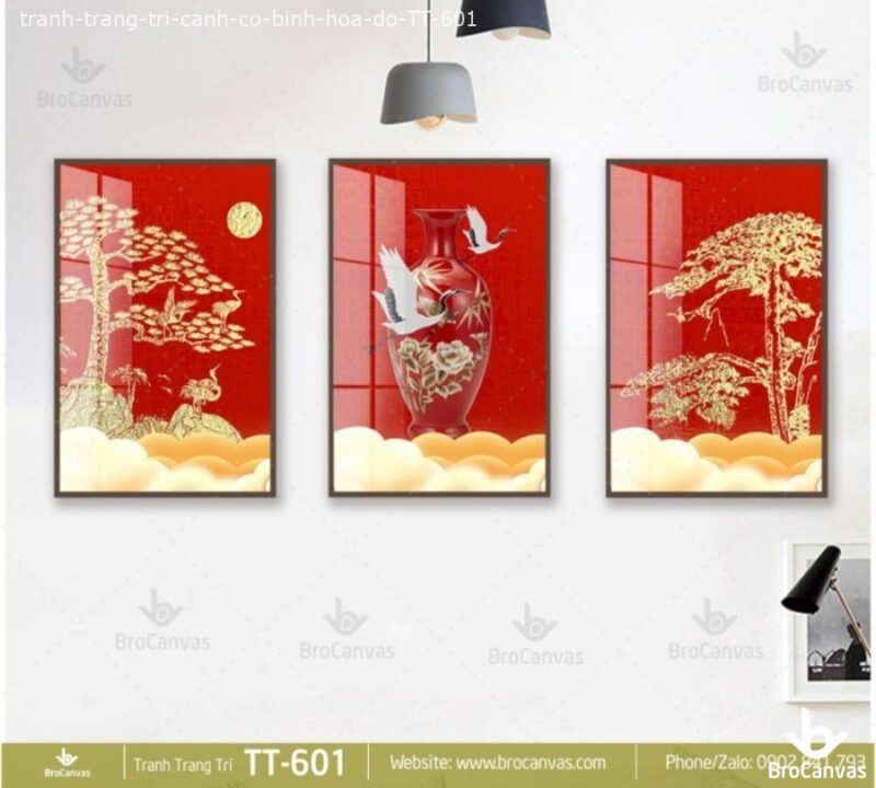 Tranh Trang Trí Lục Bình Cùng Tùng Hạc TT-601