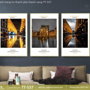 Tranh Trang Trí Thành Phố Vàng Bên Sông TT-537