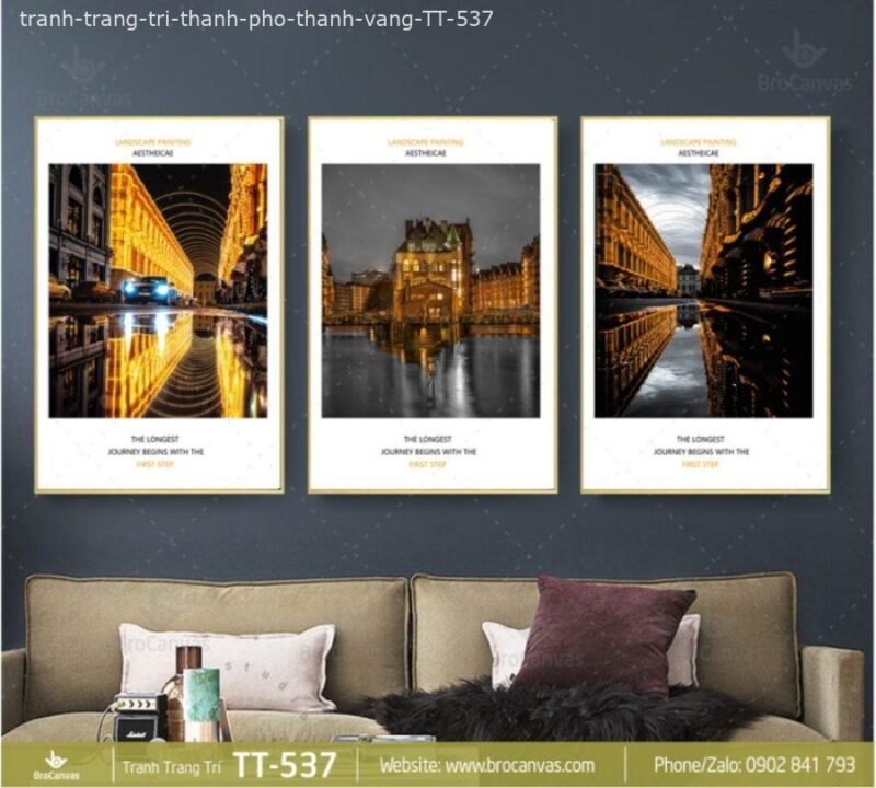 Tranh Trang Trí Thành Phố Vàng Bên Sông TT-537