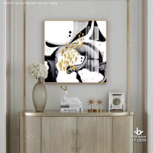 Tranh Trừu Tượng Đàn Cá Nhũ Vàng TT-2039