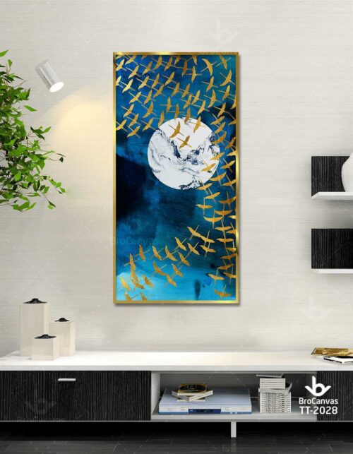 Tranh Đàn Cò Nhũ Vàng Trong Đêm TT-2028